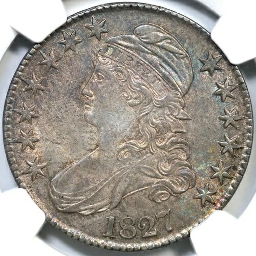 1827 O-134 R4- NGC MS62「スクエアベース2」キャップドバストハーフダラー