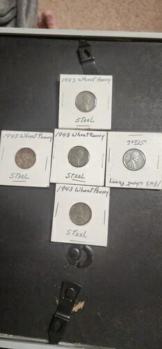 1943年 スチールウィートペニー ミントマークなし 70年間金庫に座っていました -