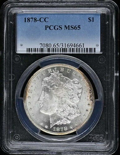 1878-CC 1ドル モルガン・ダラー PCGS MS65
