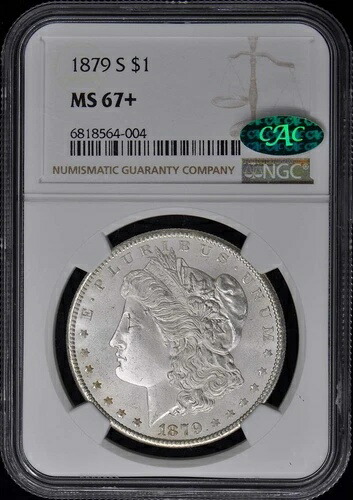 1879年-S モーガンドル S $1 NGC MS67+ (CAC)-