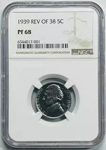 1939 年ニッケル ジェファーソン NGC PF-68 Rev. 38 ホワイト PQ!