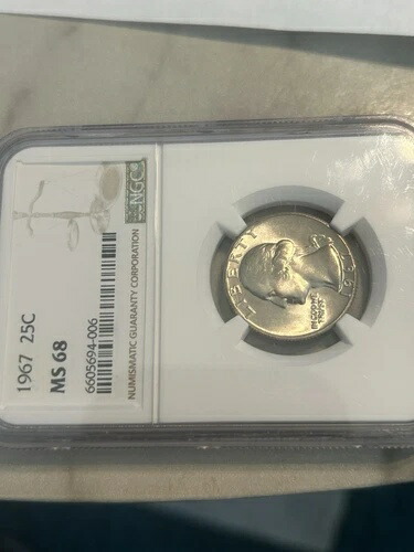 1967 NGC Ms 68 ワシントン クォーター 入札チェック すごい！私の出品リストもぜひご覧ください??