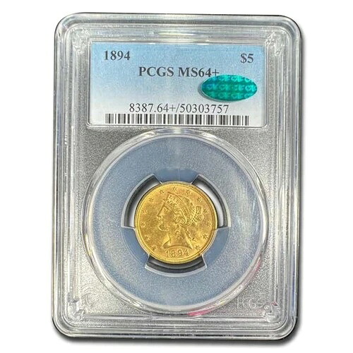 1894年 $5 リバティゴールド ハーフイーグル MS-64+ PCGS CAC-