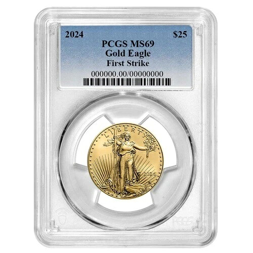 2024年 $25 アメリカンゴールドイーグル 1/2オンス PCGS MS69 FS ブルーラベル-