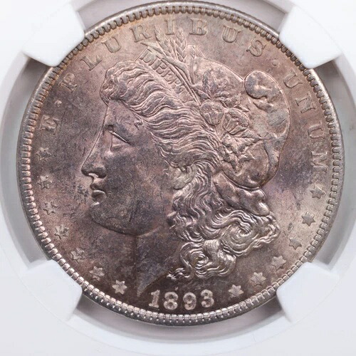 1893年モルガン銀貨、NGC MS-60、より良い日付、ストア番号GDR0043