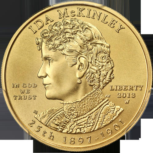 2013-W ファースト・スポーズ・ゴールド 10ドル アイダ・マッキンリー PCGS MS69 メルカンティ・シグネチャー・ラベル