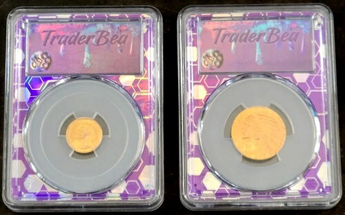 1909 D ゴールド $5 インディアン PCGS MS63 1903 $1 ジェファーソン MS64 トレーダービー レア ポップ 1