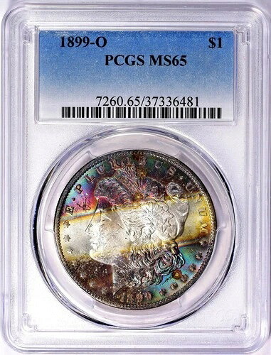 1899o PCGS MS65 - SUPERB - MONSTER -- レインボートーン モルガン シルバー ダラー EE｜WORLD RESOURCE【QUEEN店】