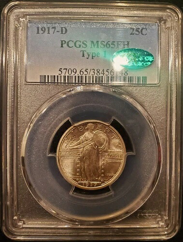 PCGS MS65 FH 1917-D スタンディング リバティ クォーター フルヘッド CAC 驚異のハイエンド ワオ!|WORLD RESOURCE【QUEEN店】