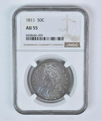1811年 キャップドバスト ハーフダラー AU55 NGC 美しいトーン *5895|WORLD RESOURCE【QUEEN店】