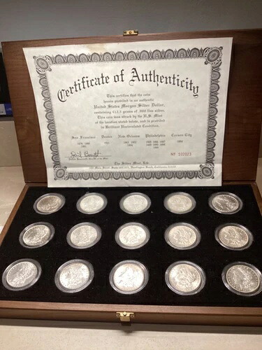 モーガンシルバードルコレクション 15コイン日付セット 1878-1921 BU CoA 1884CC付き!-｜WORLD RESOURCE【QUEEN店】
