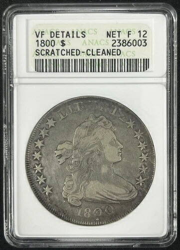 1800 緊急バスト シルバードル F12 ANACS オールド ソープボックス ホルダー 傷あり 綺麗-