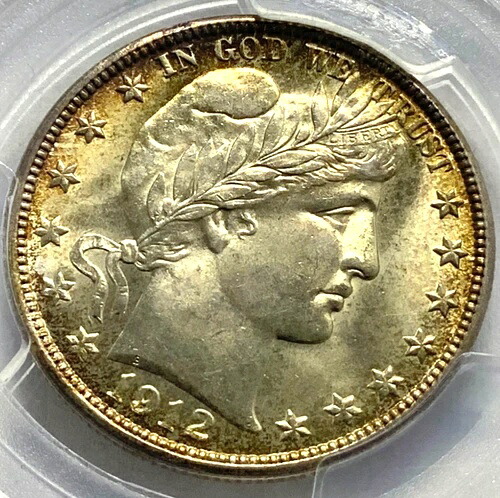 1912年-Dバーバーハーフドル-PCGS MS65!-