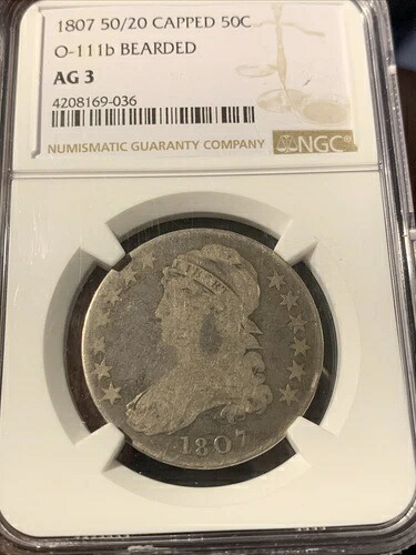 1807年 バストハーフドル 50/20 ひげの女神 O-111b R.5 NGC AG3 ～グレード以下-｜WORLD RESOURCE【QUEEN店】