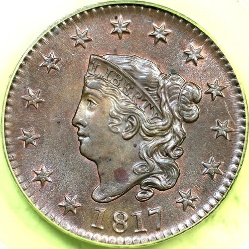 1817年 N-6 R-1 PCGS MS 64 RB マトロンまたはコロネットヘッド ラージセントコイン 1C-|WORLD RESOURCE【QUEEN店】