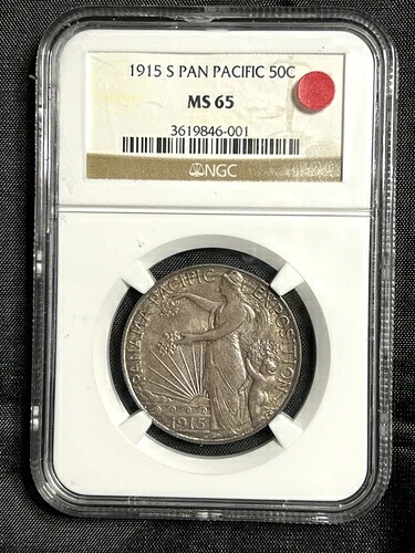 1915年 S パナマパシフィック記念ハーフドル 50C 素晴らしい逸品 BU MS 65-｜WORLD RESOURCE【QUEEN店】