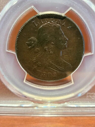 1802年 ラージセント - PCGS 純正研磨済み - XF 詳細 1C