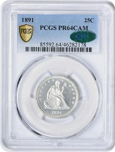 1891年 自由の女神座像 シルバークォーター PR64CAM PCGS (CAC)-|WORLD RESOURCE【QUEEN店】