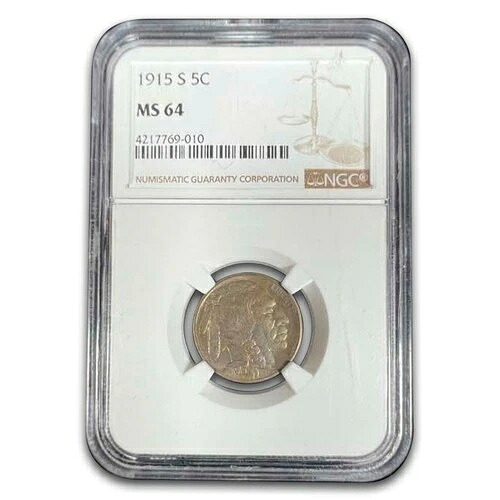 1915-S バッファローニッケル MS-64 NGC