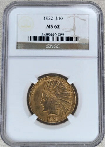 1932年 $10 ゴールド インディアン ヘッド イーグル NGC MS 62 US代替同様コイン-