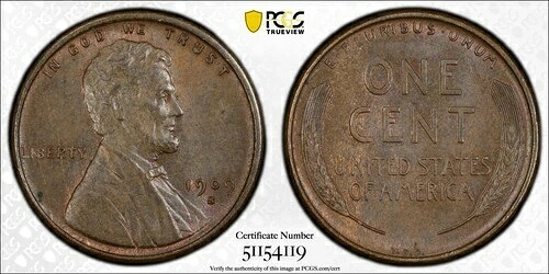 1909年 S スモールセント リンカーン、ウィートイヤーズ リバース PCGS MS-63 BN|WORLD RESOURCE【QUEEN店】