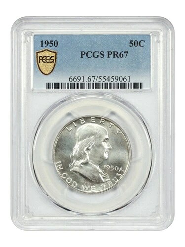 1950 50C PCGS PR67-フランクリンハーフドル-人気初年度プルーフ-|WORLD RESOURCE【QUEEN店】