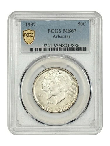 1937 50C アーカンソー PCGS MS67-クラシックシルバー記念-低鋳造版-