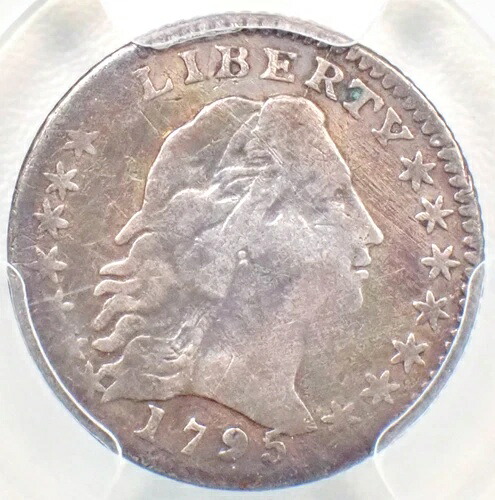 1795年 フローヘア ハーフダイム H10C-認定 PCGS VFディテール-レアな日付コイン !-|WORLD RESOURCE【QUEEN店】