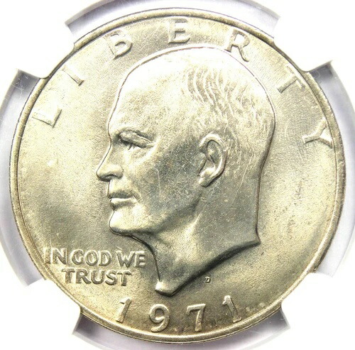 1971年-D アイゼンハワードルアイク $1 コイン認定 NGC MS67+ レアプラスグレード付き!-