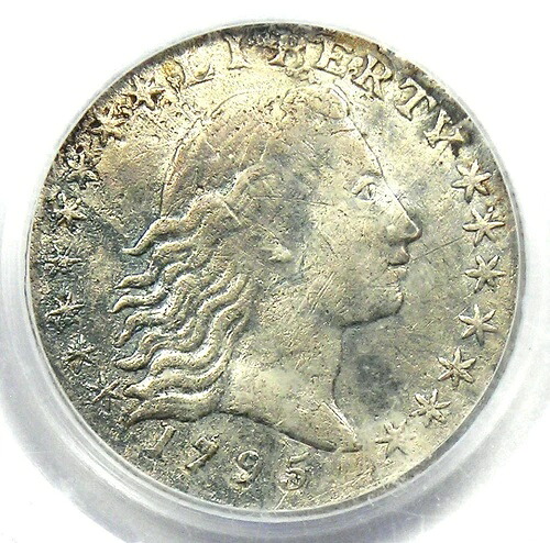 1795年 フローイングヘア ハーフダイム H10C コイン - PCGS 認定本物 - VF 詳細