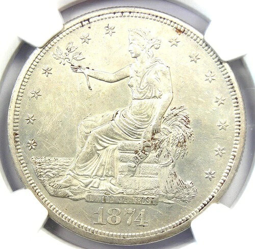 1874年-CCトレード シルバードル T $1 - 認定NGC 未流通詳細 (MS UNC )-｜WORLD RESOURCE【QUEEN店】