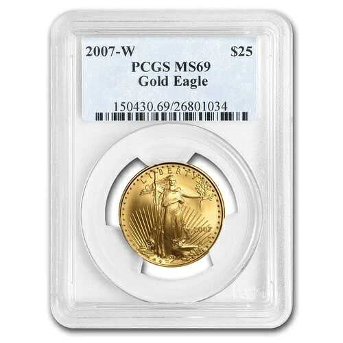 2007-W 1/2オンス バーニッシュ アメリカンゴールドイーグル MS-69 PCGS-｜WORLD RESOURCE【QUEEN店】