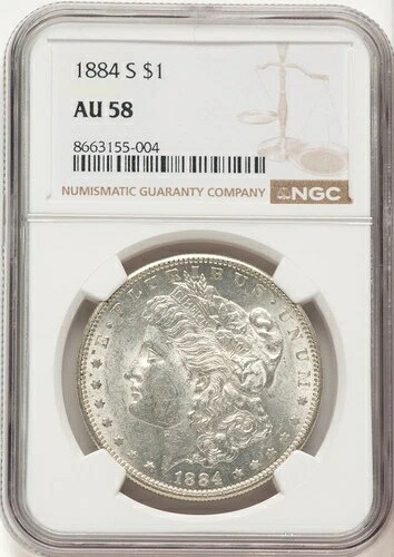 1884年-S モーガンドル NGC AU58 (777194126)-