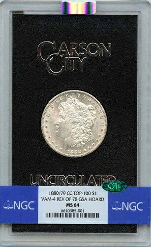 1880/79-CC モルガン・ダラー VAM-4 Rev 78 GSA ホード S$1 NGC MS64 (CAC)｜WORLD RESOURCE【QUEEN店】 418,275円
