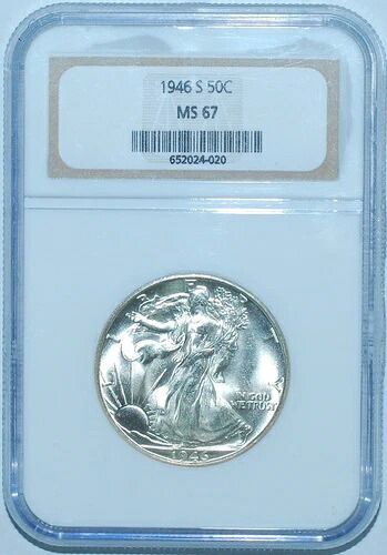 1946 S NGC MS67 ウォーキング・リバティ・ハーフダラー