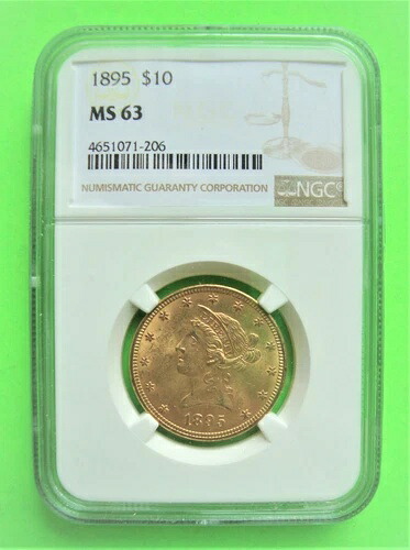 1895年 自由の女神 $10 ゴールドイーグル-NGC MS63-ブリリアントゴールドコイン +国内送料無料- 420,255円