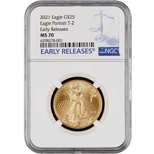 2021年 1/2オンス アメリカンゴールドイーグルコイン NGC MS70 ER (タイプ2)