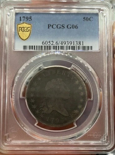 1795年 PCGS G06 流れる髪ハーフドル 50c - 2葉オリジナルスキン-