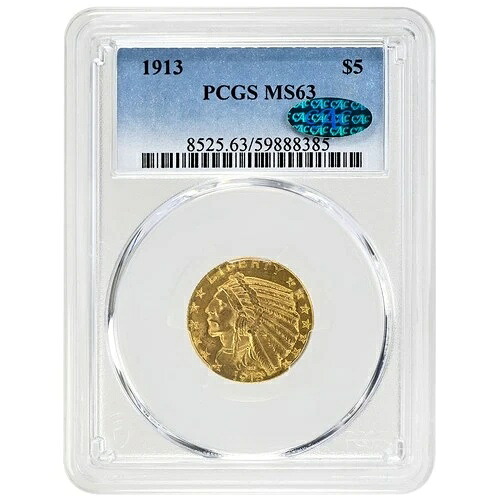 1913年 5ドル インド PCGS MS63 CAC 希少コイン