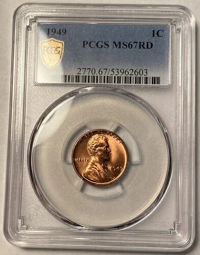 1949 P リンカーンウィートセント PCGS MS67RD -