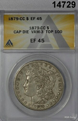 1879年 CCモーガンシルバードル ANACS認定 EF45 VAM3トップ100オリジナル！ #14729-