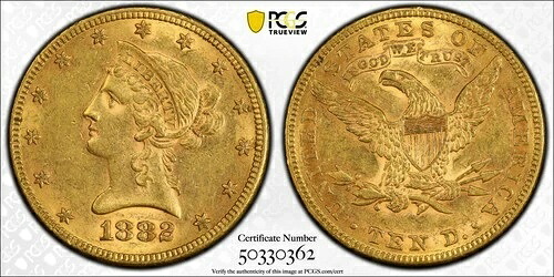 1882年 P リバティヘッド ゴールドイーグル PCGS AU-53｜WORLD RESOURCE【QUEEN店】