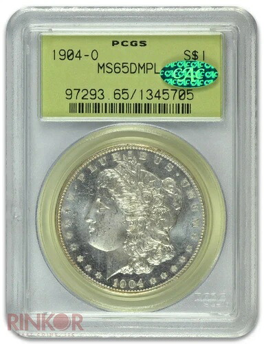 1904-O 1ドル モルガン・ダラー PCGS MS 65 DMPL CAC｜WORLD RESOURCE【QUEEN店】