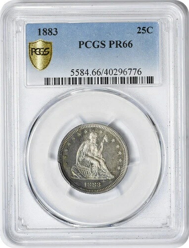 1883年 自由の女神座像 シルバークォーター PR66 PCGS-