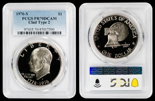 1976年-S クラッド タイプ2 アイゼンハワードル PCGS PR70DCAM-タフコイン 70DCAM !-