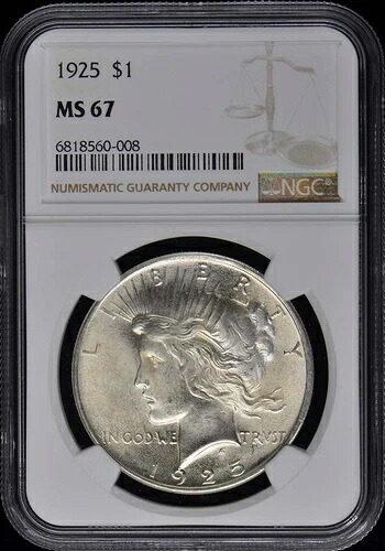 1925年 ピースドル S$1 NGC MS67