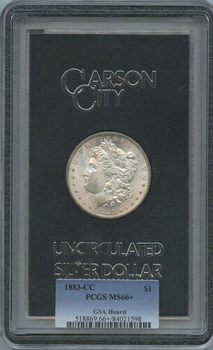 1883年-CC モーガンドル $1 GSA 宝庫 PCGS MS66+-