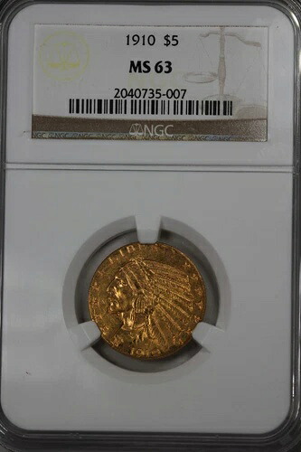 1910 G5.00 NGC MS 63 ハーフイーグル ゴールドコイン $5 ゴールドピース-｜WORLD RESOURCE【QUEEN店】