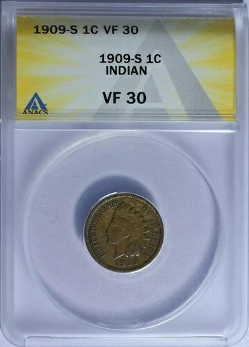 1909 S スモールセント インディアンヘッド ANACS VF-30｜WORLD RESOURCE【QUEEN店】