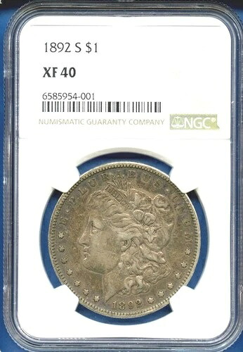 1892 S NGC XF40 モルガン・ダラー 1ドル 米国造幣局 シルバー レア キーデートコイン 1892-S XF-40|WORLD RESOURCE【QUEEN店】